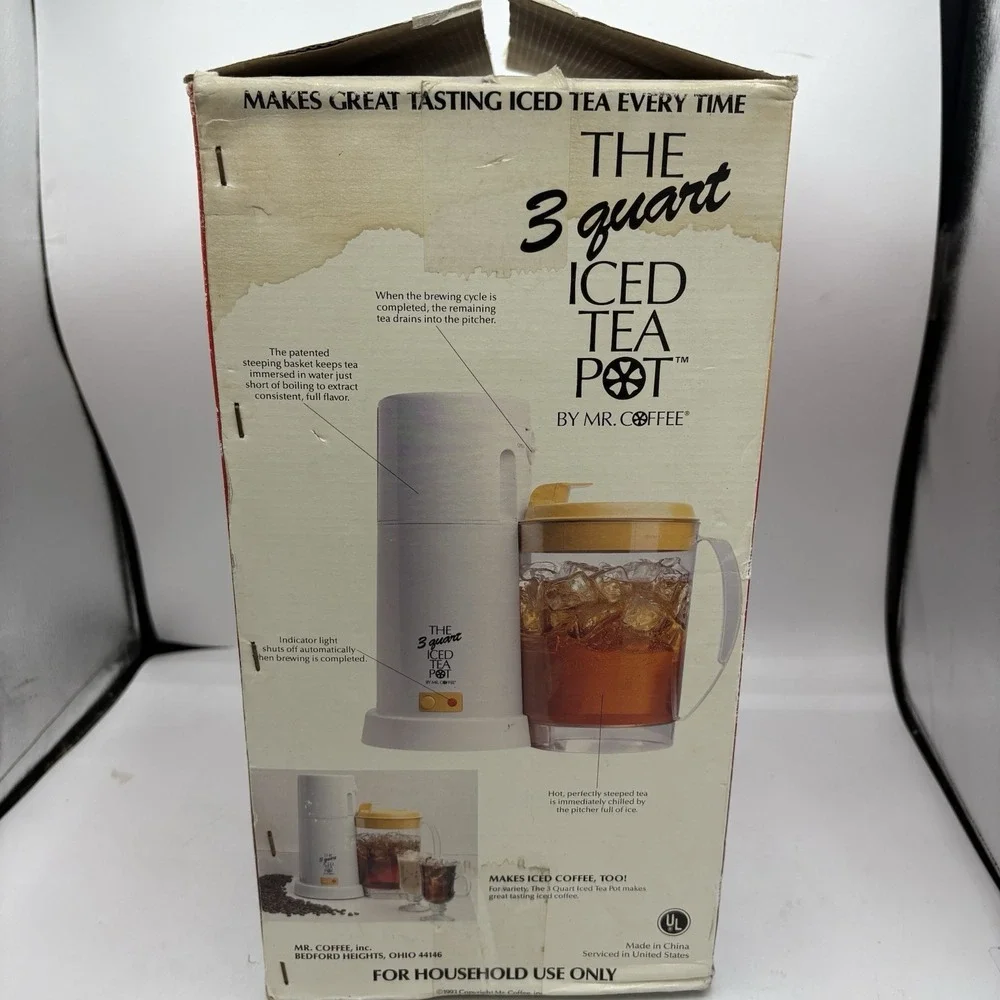 Mr Coffee The 3 Quart Iced‎ Tea Pot Maker Model TM3 Open Box